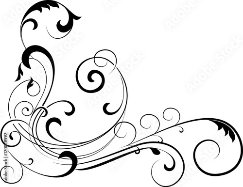 Floral background with decorative branch. Vector illustration.