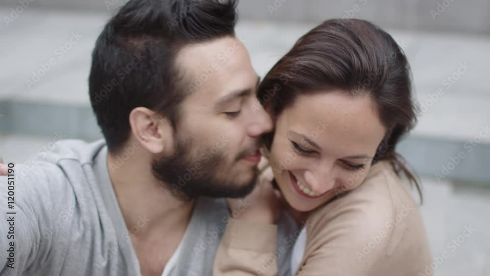 Happy smiling Couple looking at Camera and Doing Selfie. Shot on RED Cinema Camera in 4K (UHD). Happy smiling Couple looking at Camera and Doing Selfie. Shot on RED Cinema Camera in 4K (UHD).