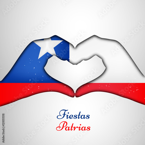 Illustration of Chile Flags for Fiestas Patrias celebrations