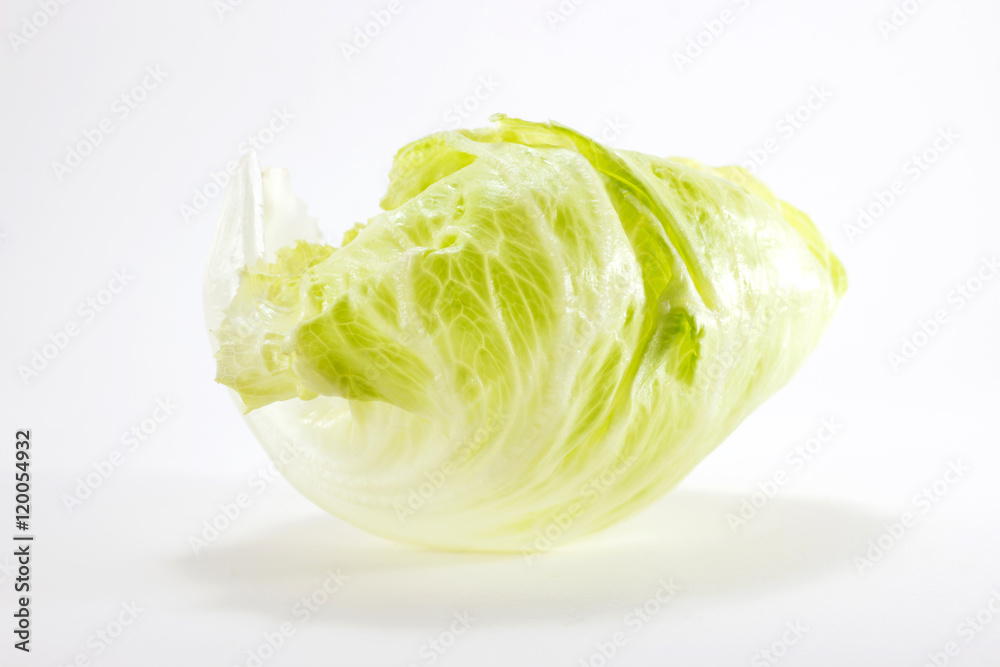 Iceberg lettuce leaf with shadow isolated on white background
Iceberg lettuce leaf with shadow isolated on white background