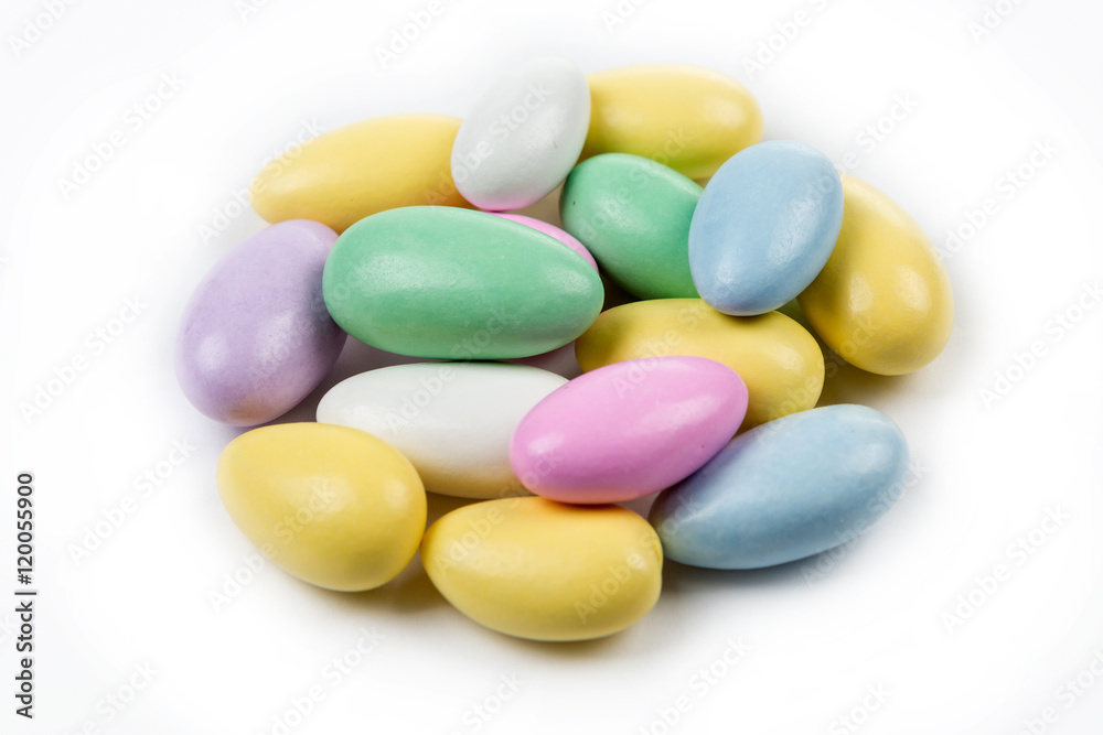 Jordan almonds isolated on white background Jordan almonds isolated on white background