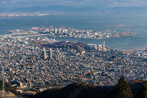 Aerial view of Kobe City,Japan photo