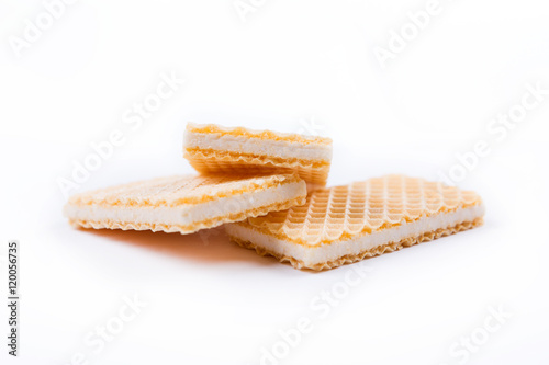 Sugar wafer cookie isolated on white background