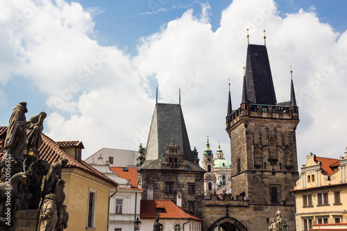 Gothic tower in Prague city center