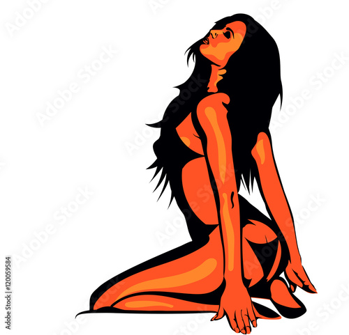 Naked sensual woman vector