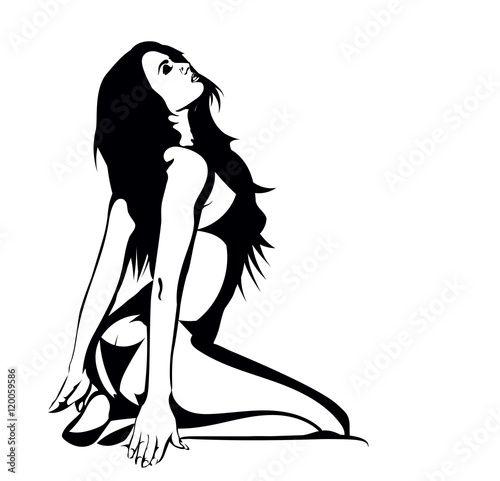 Naked sensual woman vector