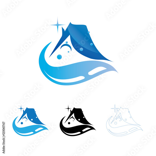 cute house cleaning logo