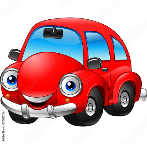 Cartoon funny red car