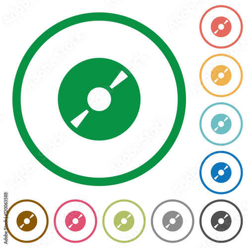 DVD disc outlined flat icons