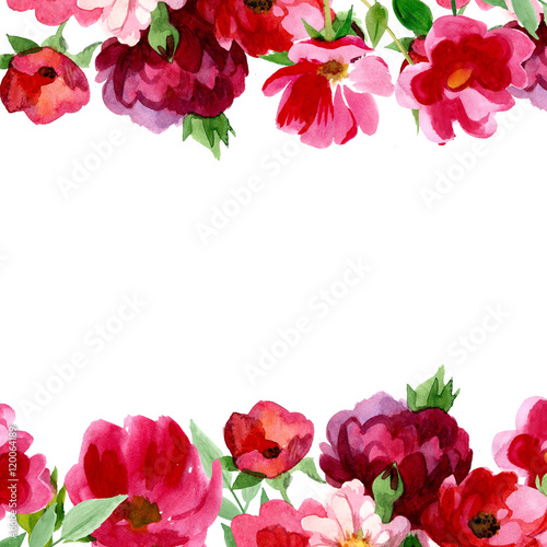 Handwrite roses floral bouquet in watercolor technic. Could be used for creation: backgrounds, similars, pattern, posters, cards.