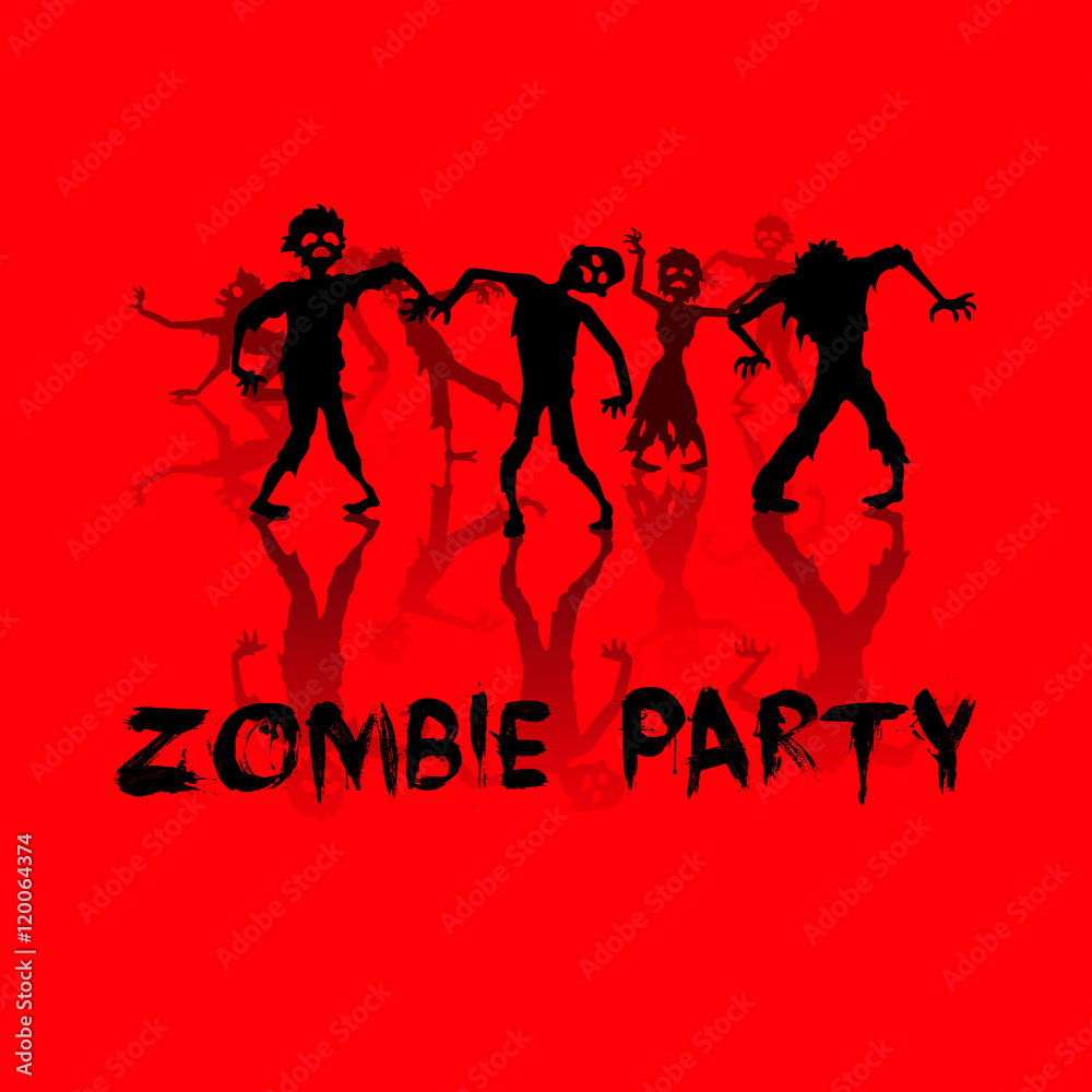 Zombie party background vector de Stock | Adobe Stock