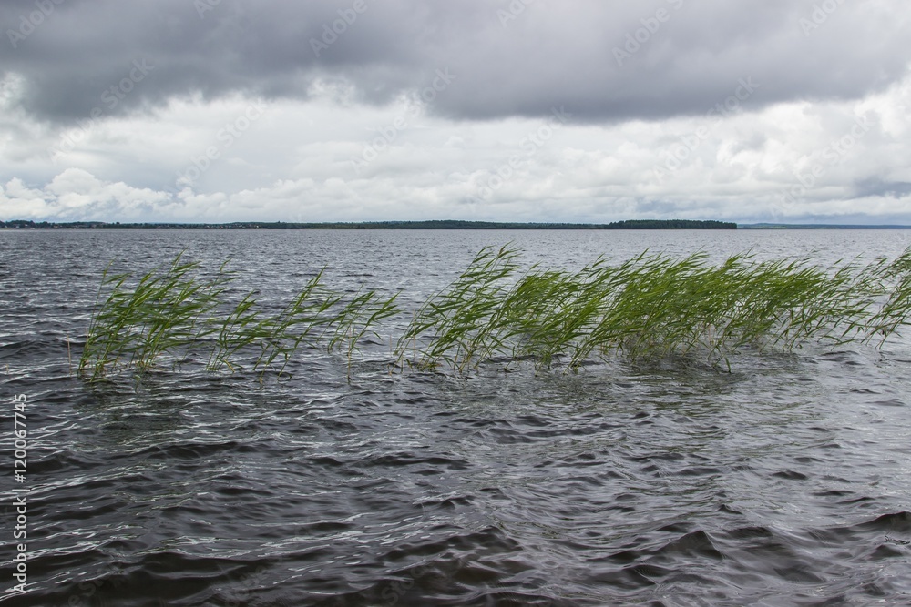 Obraz premium Onega lake. Cloudy sky
