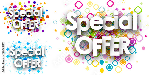 Special offer colour backgrounds.