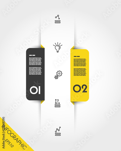 yellow infographic markers with icons