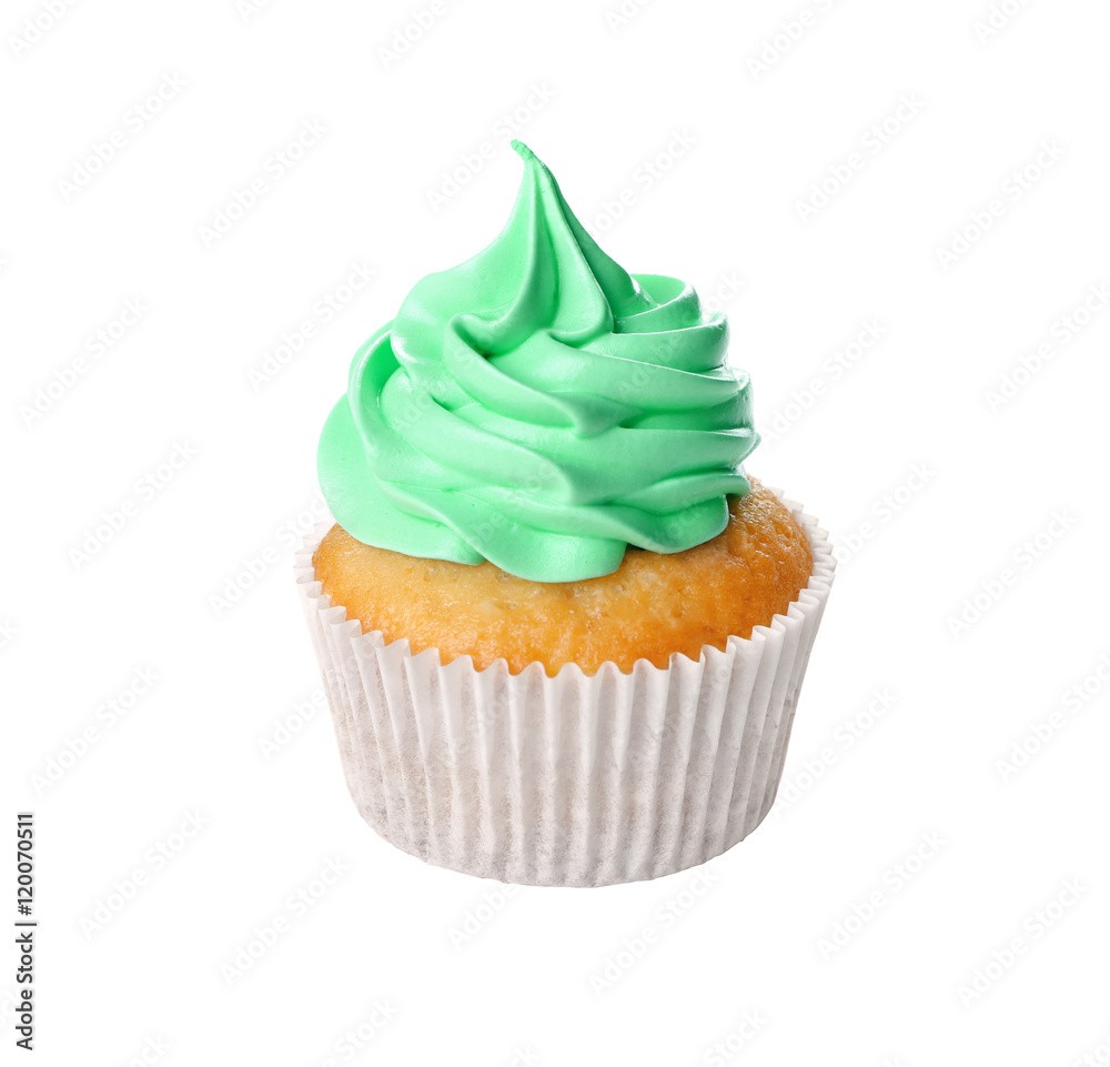 Tasty cupcake, isolated on white. Tasty cupcake, isolated on white.
