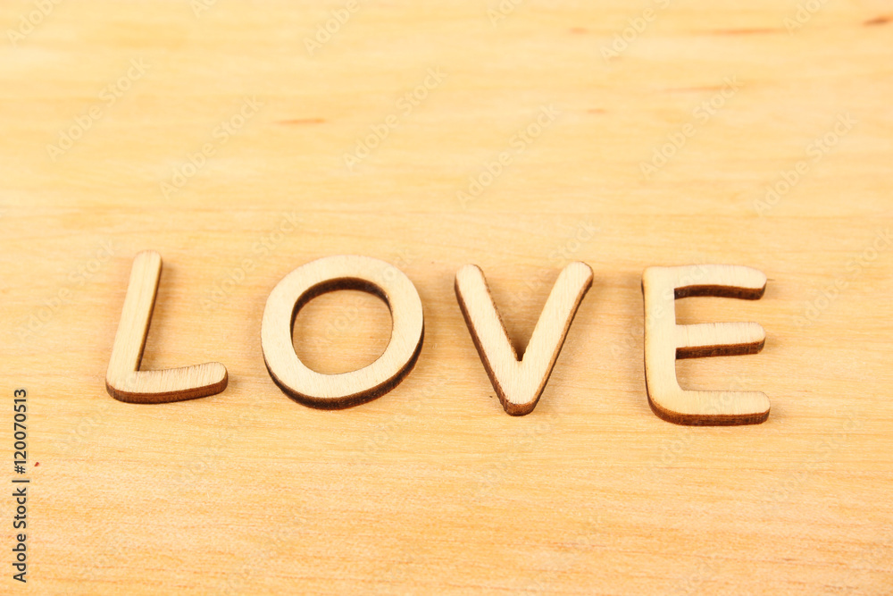 Wooden text Love