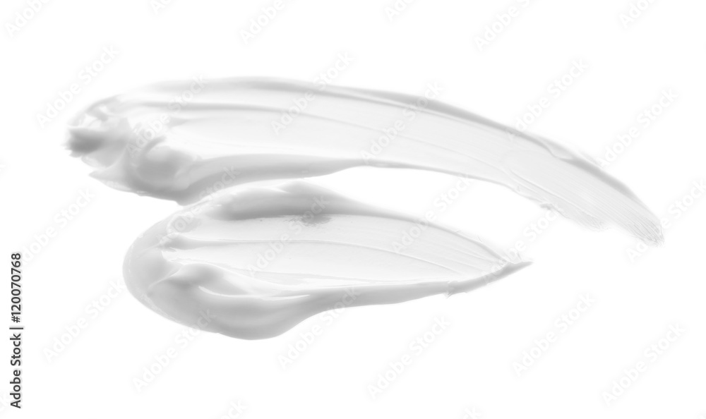 Facial cream sample isolated on white Facial cream sample isolated on white