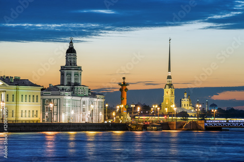 Petersburg White Nights, Kunstkamera and Peter and Paul Fortress, St Petersburg, Russia