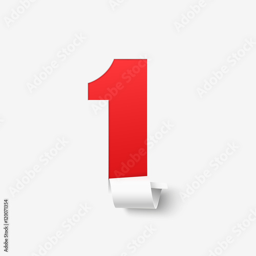 Number one isolated on white.