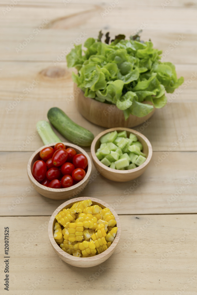Fresh vegetable in wooden bowl, healthy food Fresh vegetable in wooden bowl, healthy food