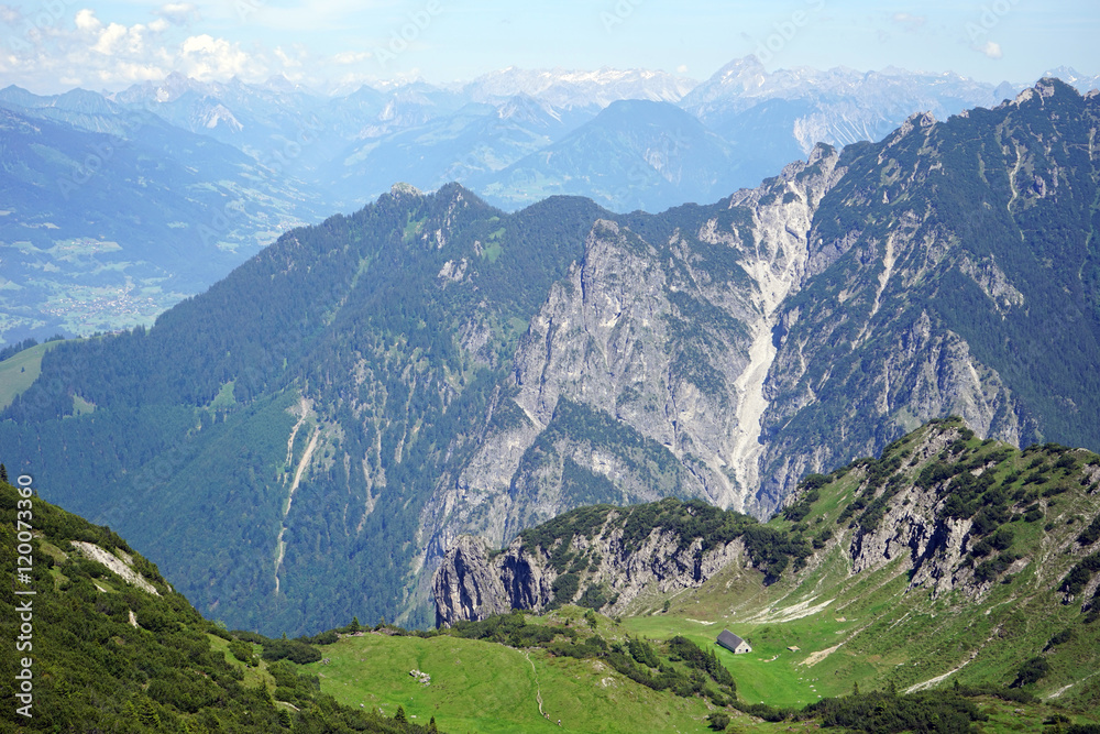 Naklejka premium Mountain valley in Lichtenstein
