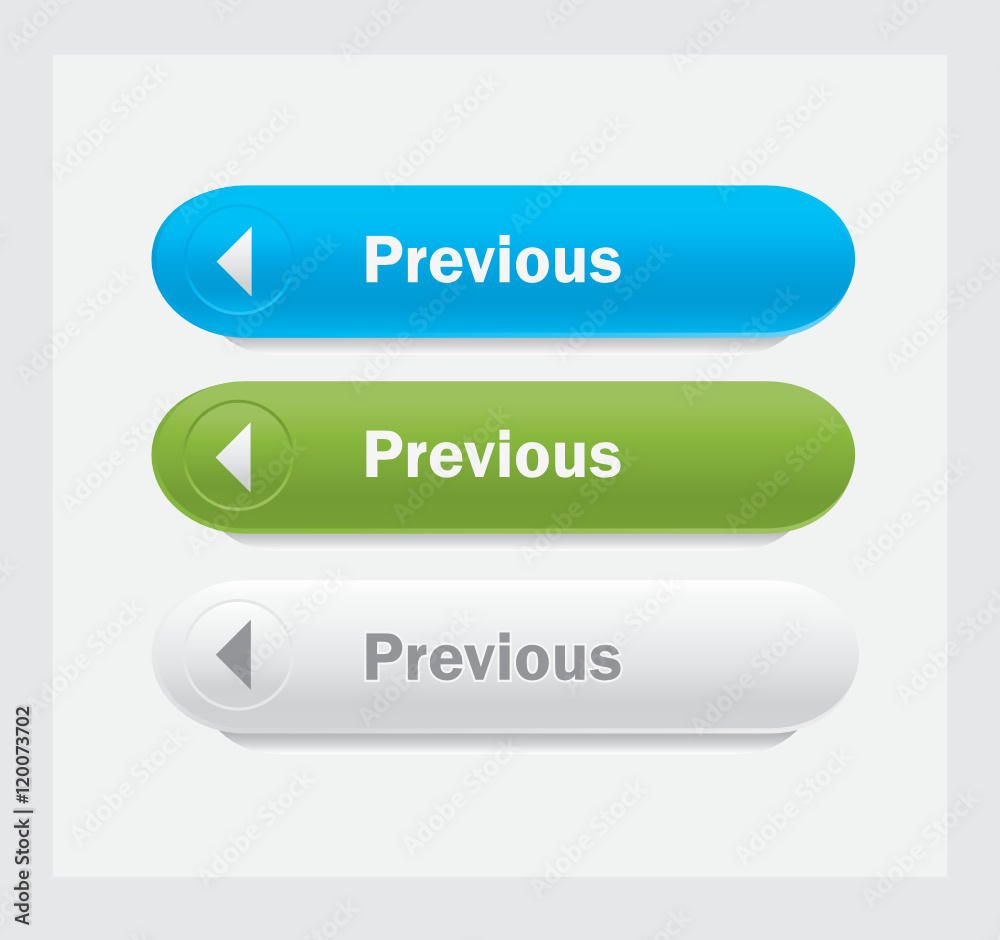 Set of vector web interface oval buttons. Previous. Set of vector web interface oval buttons. Previous.