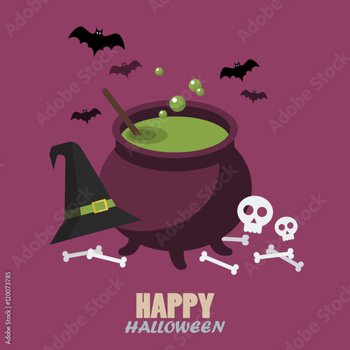 Happy halloween flat style