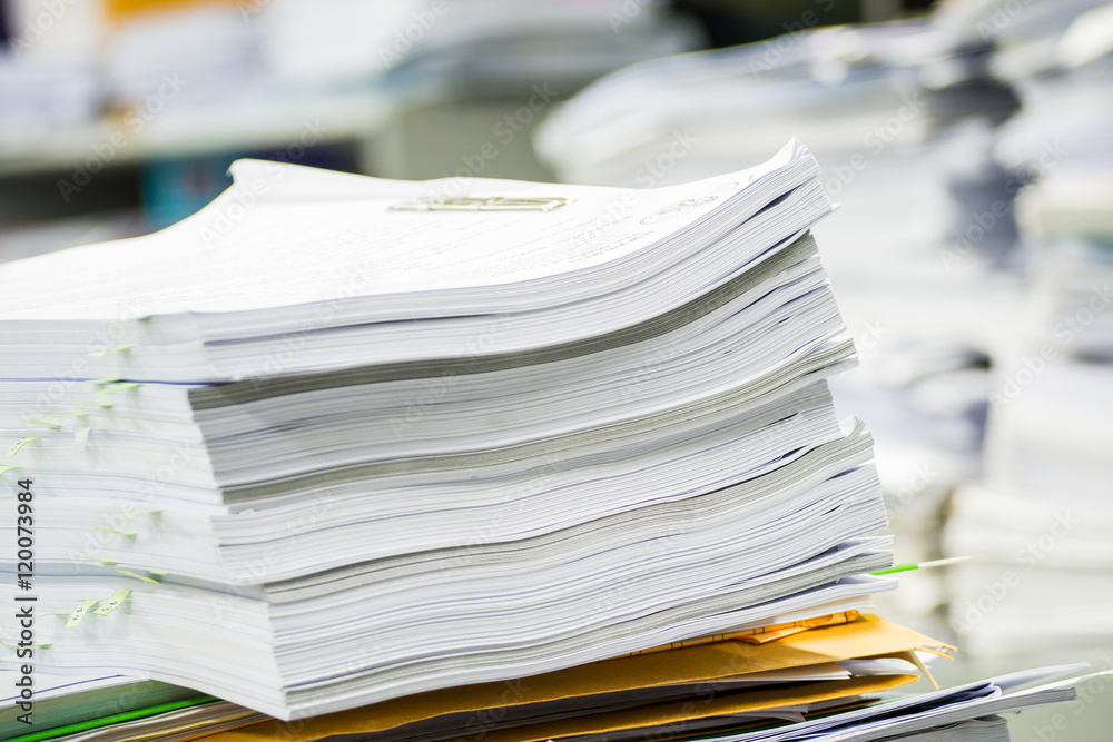 Stack of paper in the office. Stack of paper in the office.