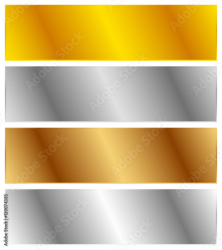 Gold, silver, bronze and platinum banners with shade effect. Bla
