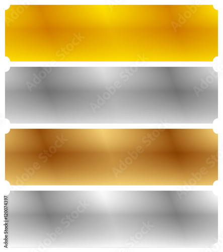 Gold, silver, bronze and platinum banners with shade effect. Bla