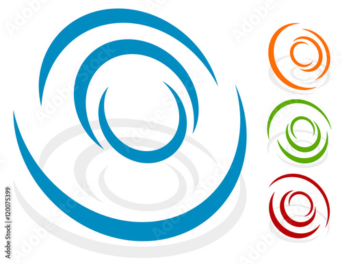 Circular design element, logo shape (4 different version with 4