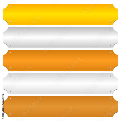 Gold, silver, bronze, platinum, copper metal bars, banner backgr