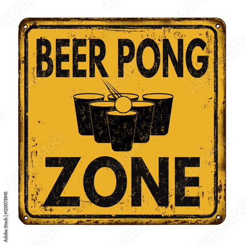 Beer pong zone vintage metal sign