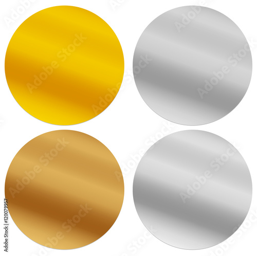 Gold, silver, bronze and platinum seals, awards, starbursts
