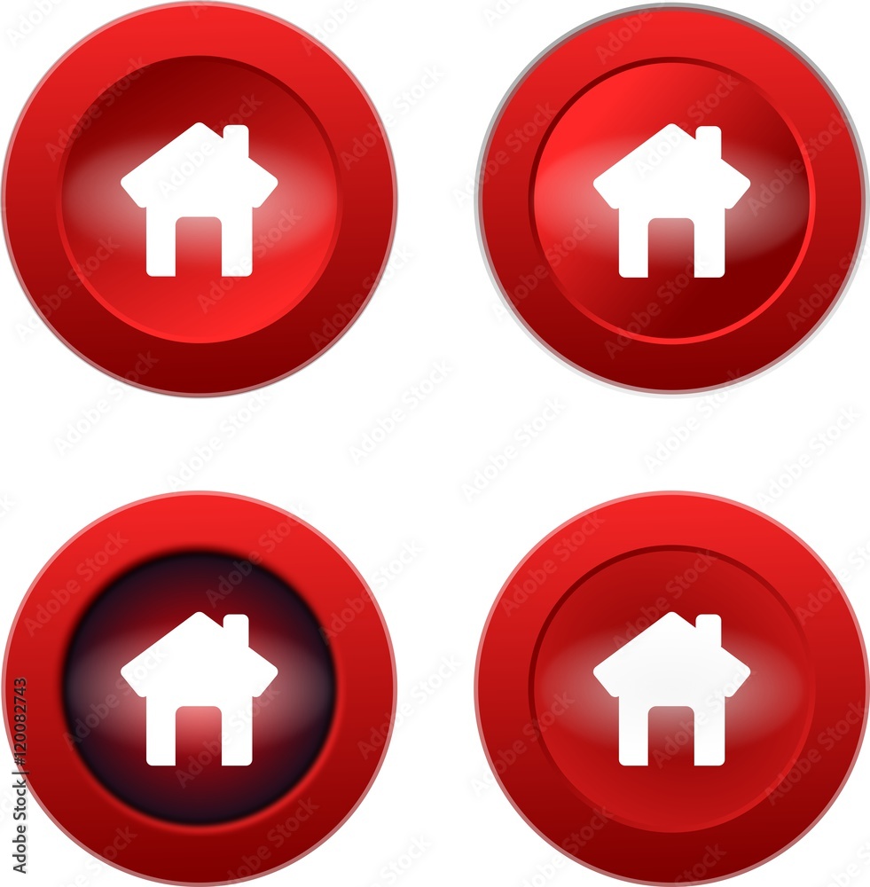 Fototapeta premium home web glossy icon on white background