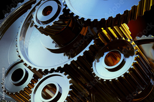 closeup gear wheels