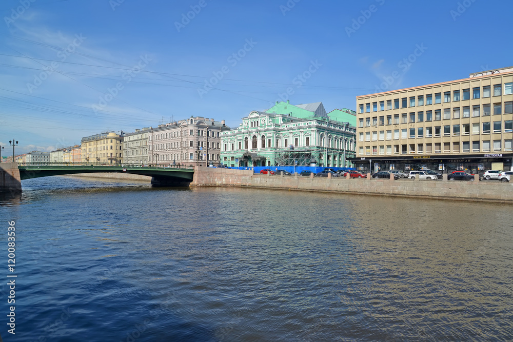 ST. PETERSBURG, RUSSIA. View of Fontanka River,