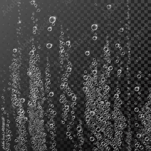 Vector water sparkling fizzing bubbles texture
