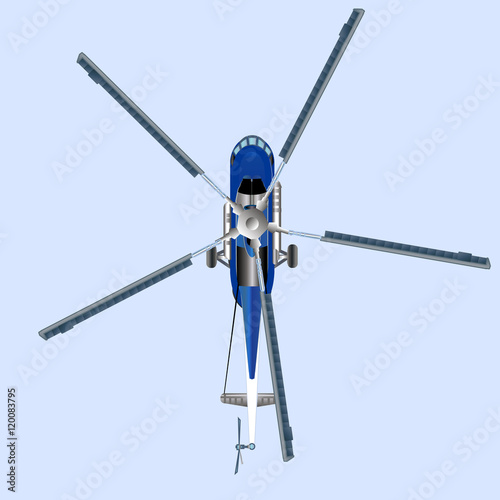 Blue helicopter MI 8