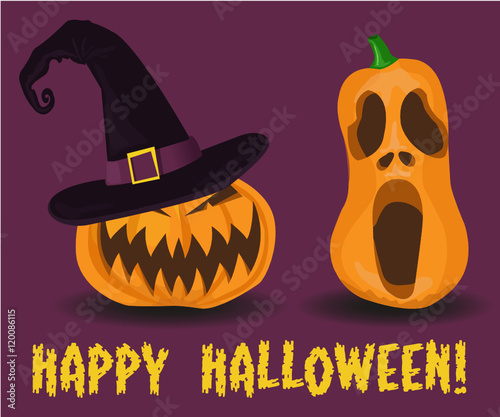 happy halloween pumpkins poster
