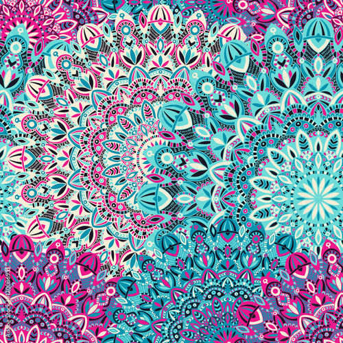 Mandala vector tribal vintage ethnic seamless pattern for print