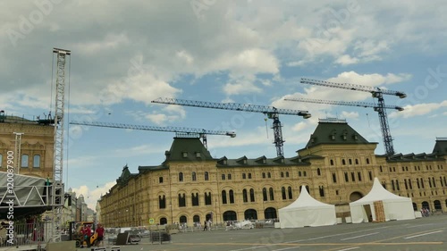 Cranes Red Square Moscow July 2016