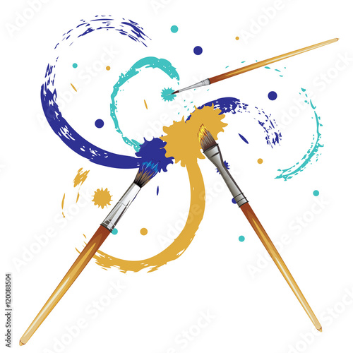 Artist Brushes with Paint