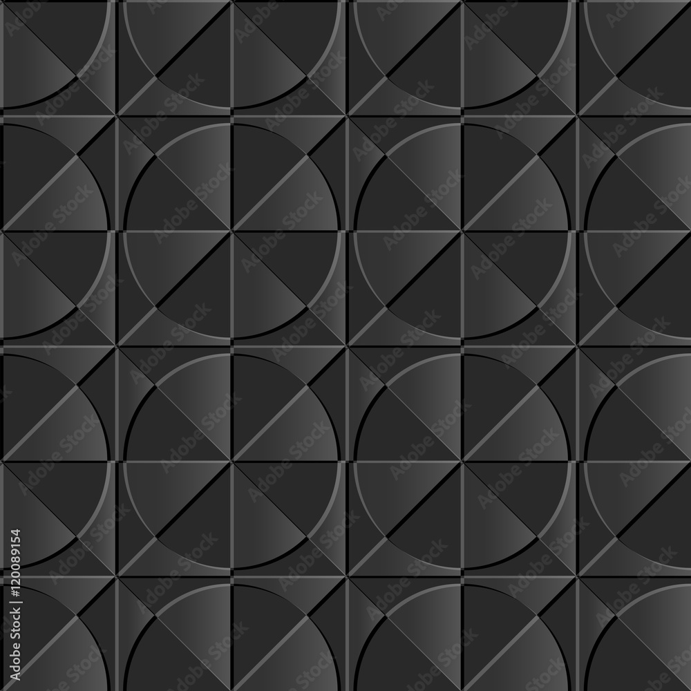 Obraz premium Dark 3D paper art 588 round cross geometry 