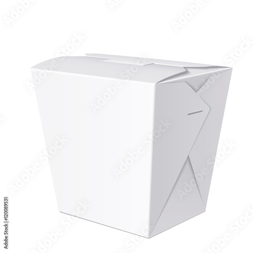 Chinese restaurant take-out box isolated on white background. Illustration Isolated On White Background. Mock Up Template Ready For Your Design. Product Packing Vector EPS10
