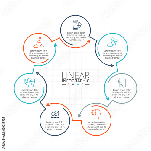 Thin line flat element for infographic.