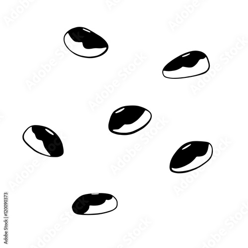 Set of monochrome flat beans icons