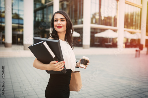 Businesswoman going to work