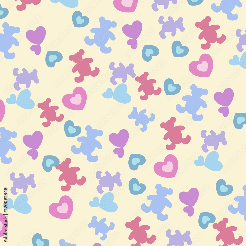 Baby seamless pattern with bears