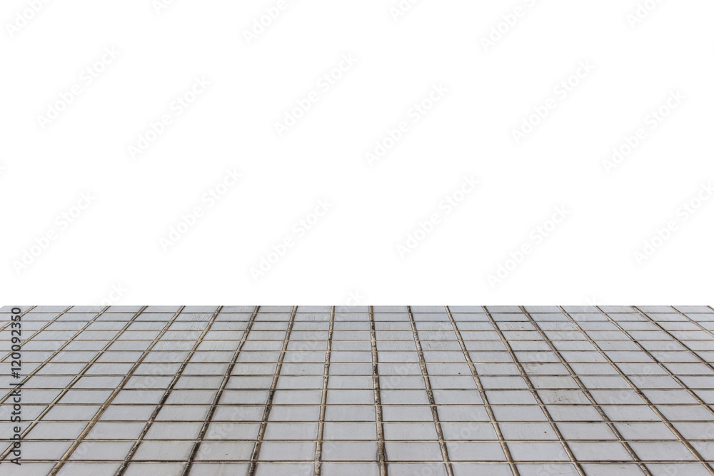 Fototapeta premium old tile floor on white
